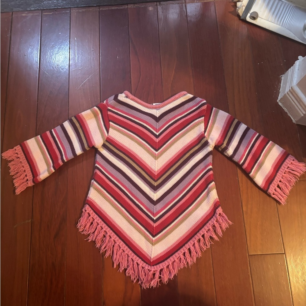 Vintage Kids Gap Fringe Colourful Striped Boho Western Sweater 12-18 Months - Picture 7 of 8